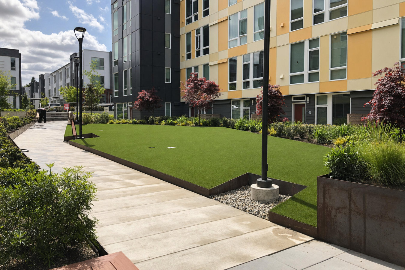 Commercial turf installation in Santa Cruz, CA