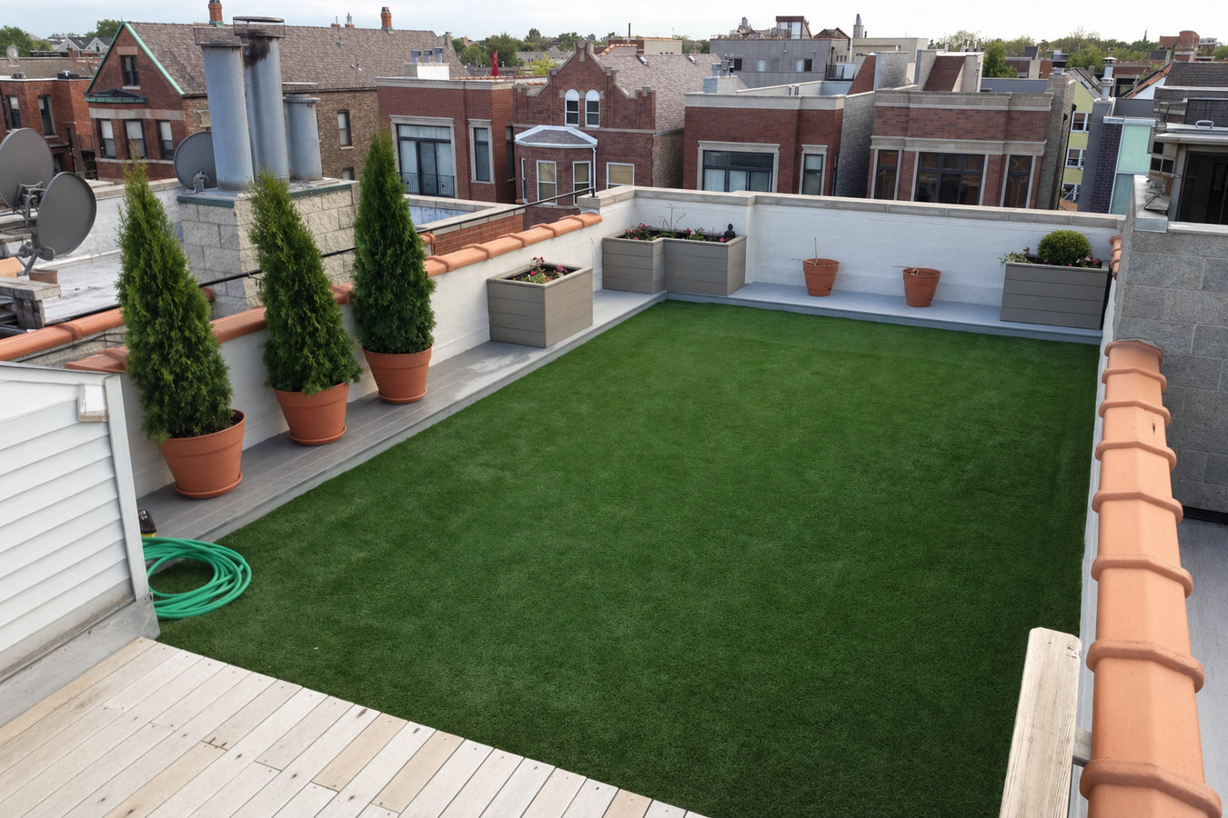 Turf for rooftop gardens in Santa Cruz, CA